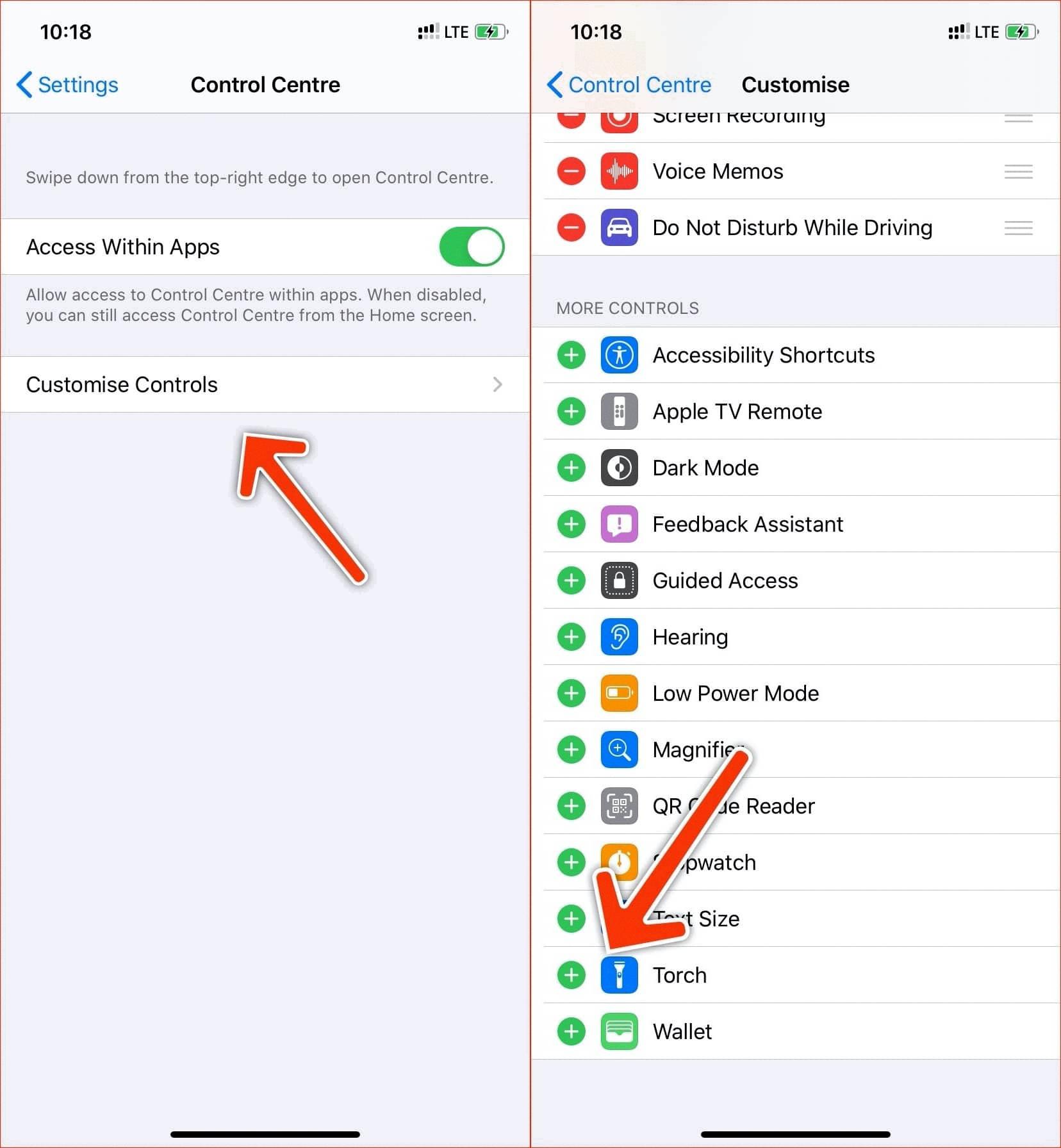 how to access flashlight on iphone 11