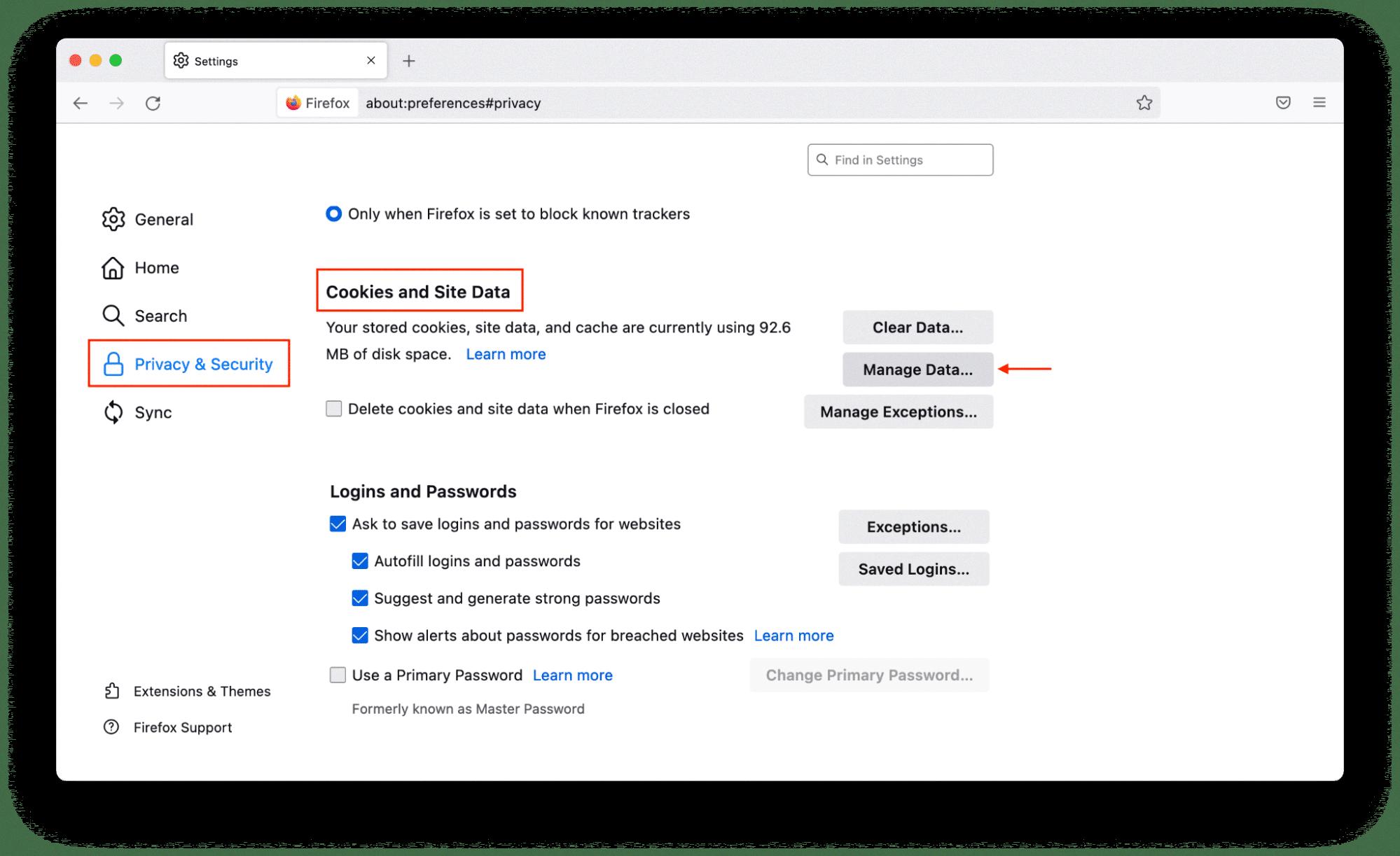 how to change cookie settings on mac