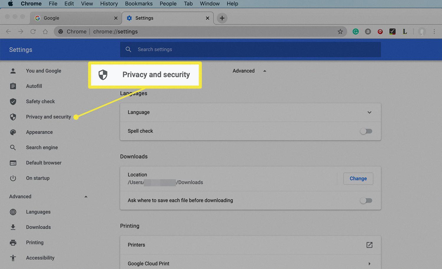 how to change cookie settings on mac