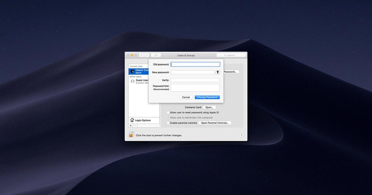 change email password on mac desktop