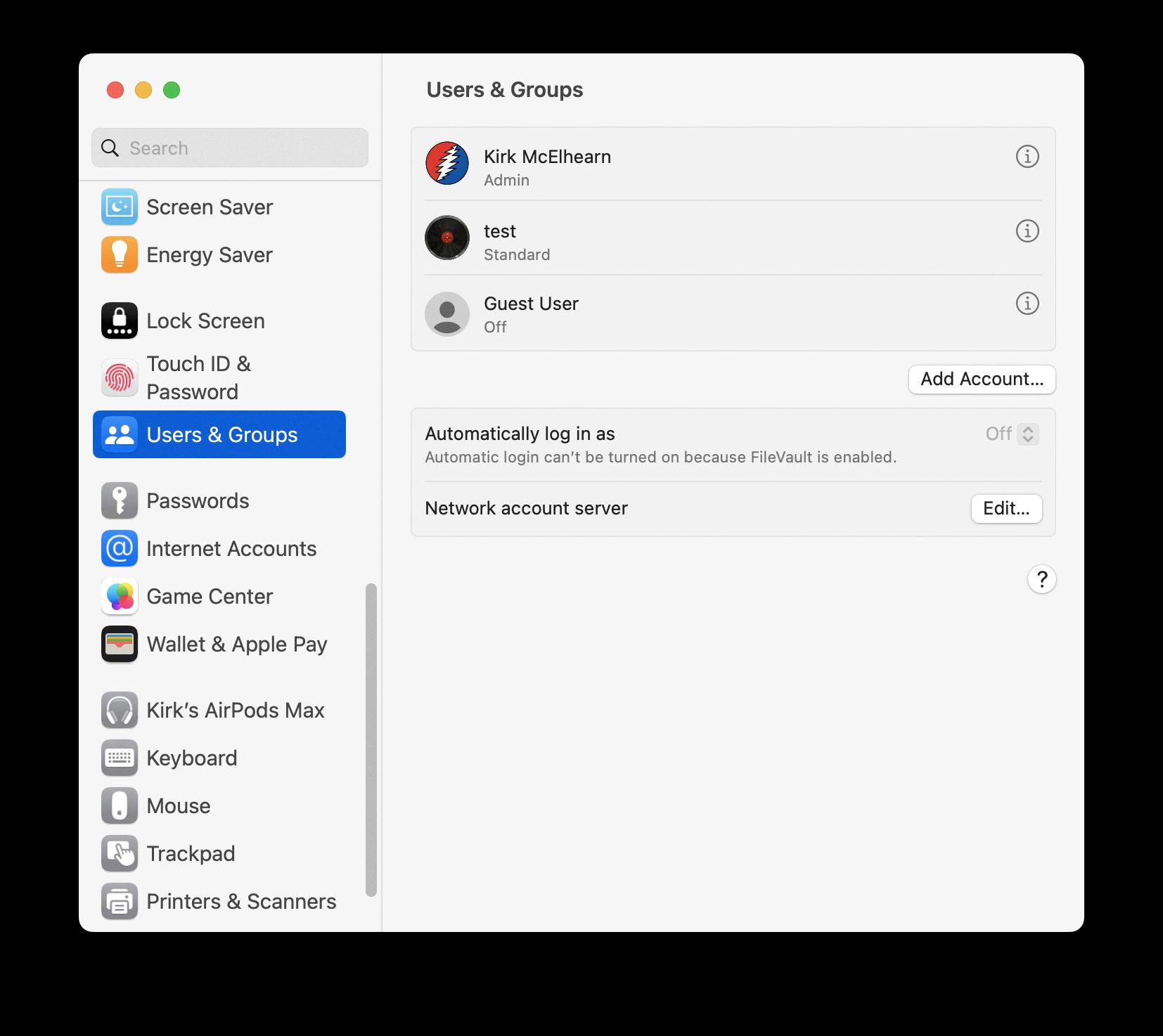 how to change username on mac air