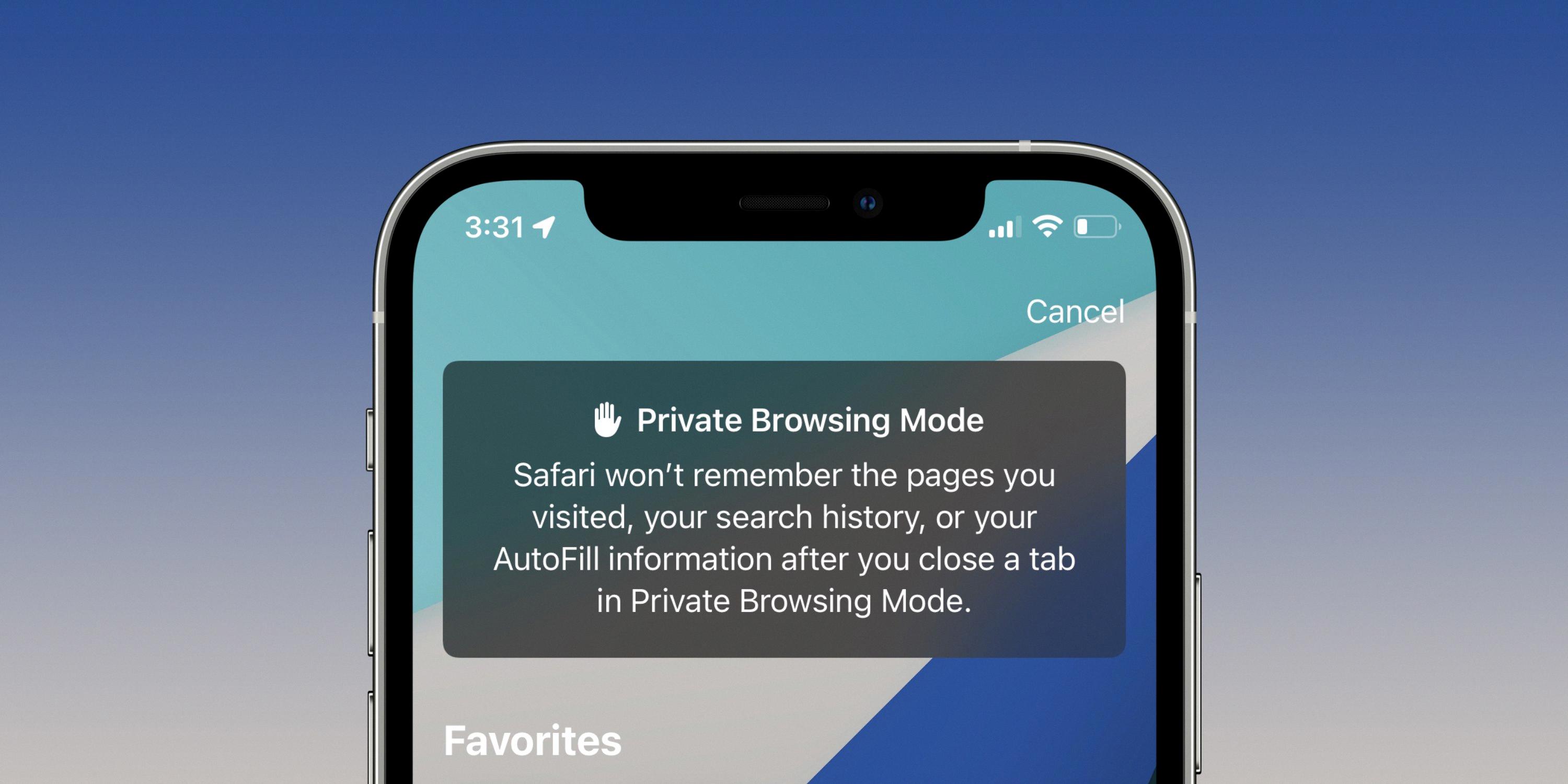 how to clear private browsing history on iphone