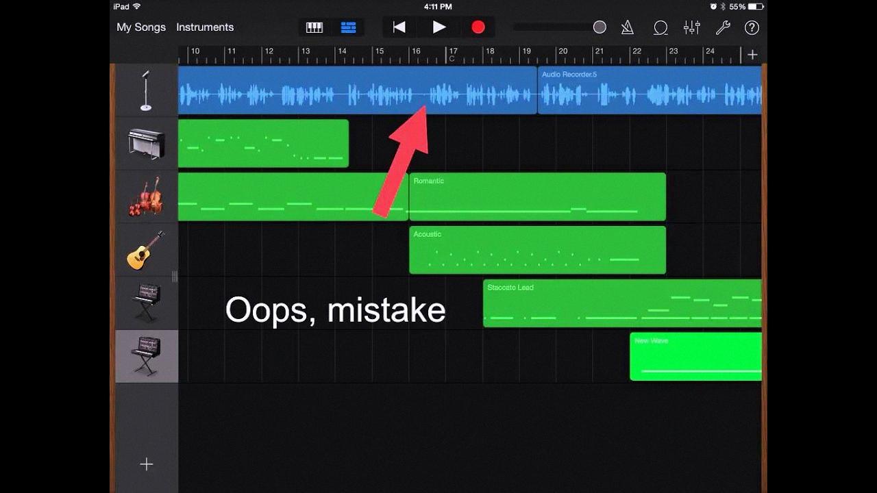 how to copy and paste in garageband for ipad