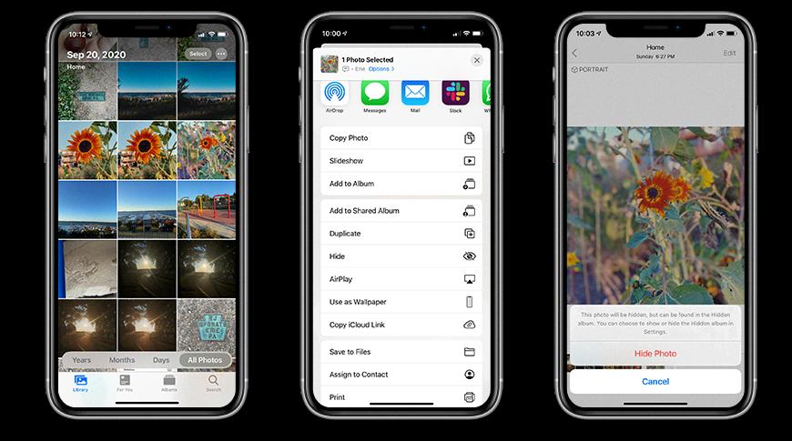 how to hide a shared album