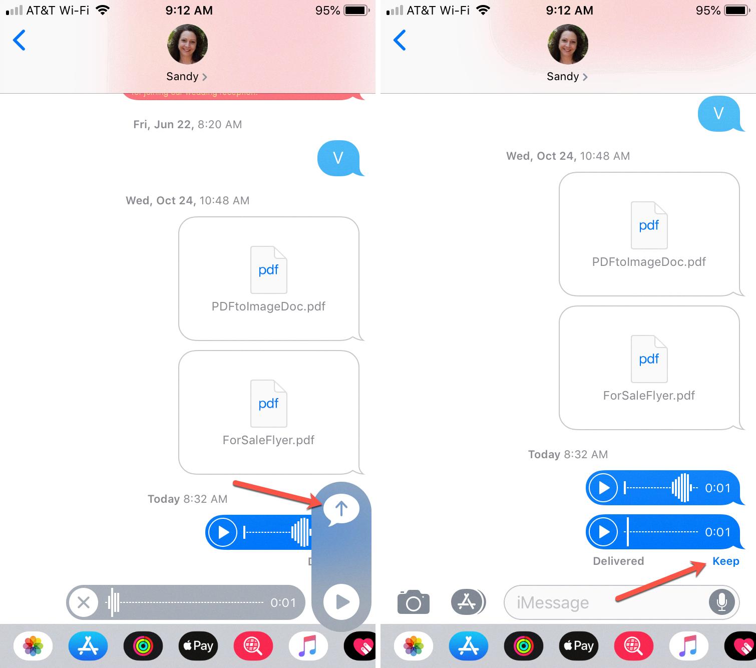 how to leave a voice message text on iphone
