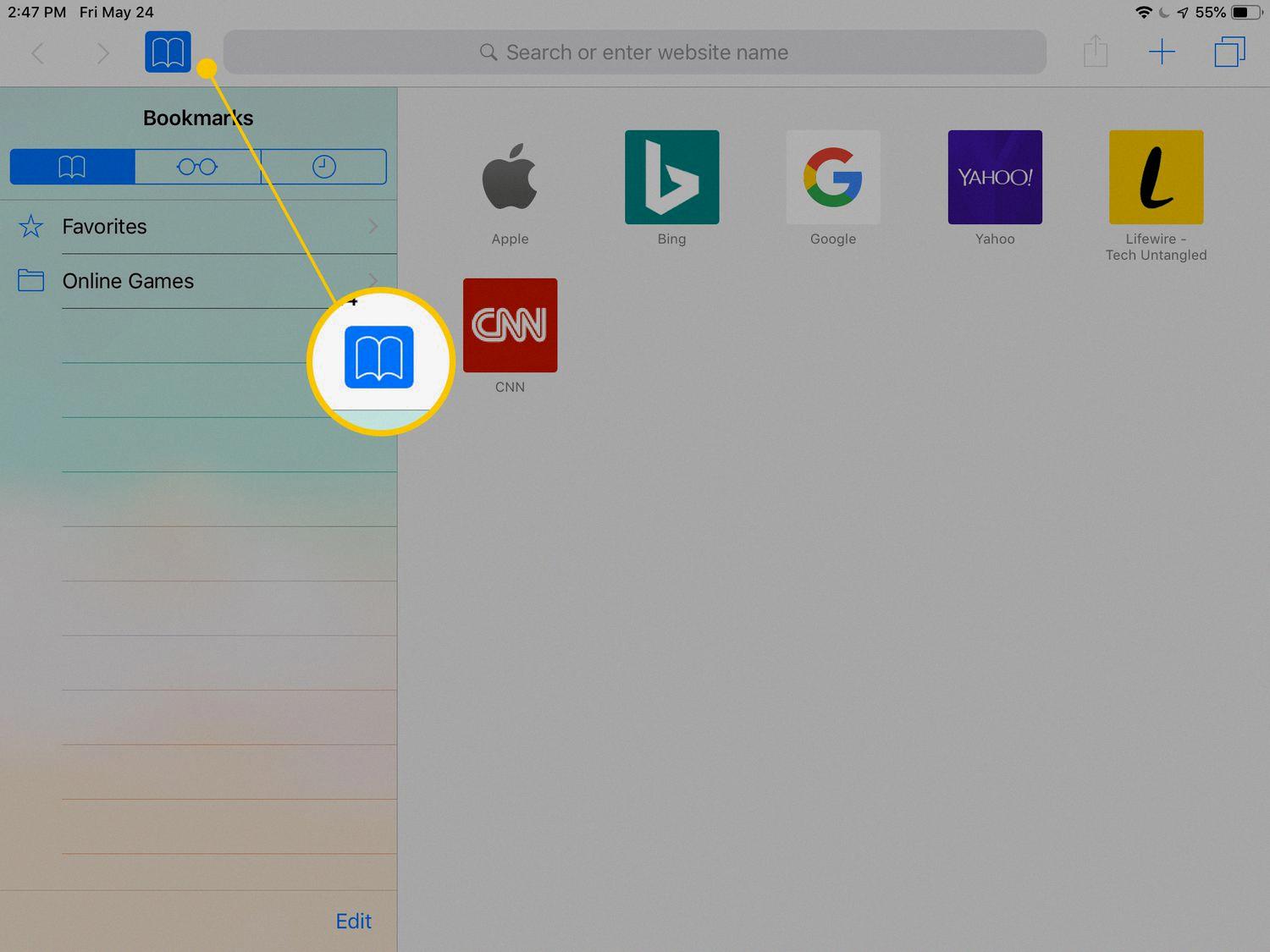 how to restore bookmarks on ipad