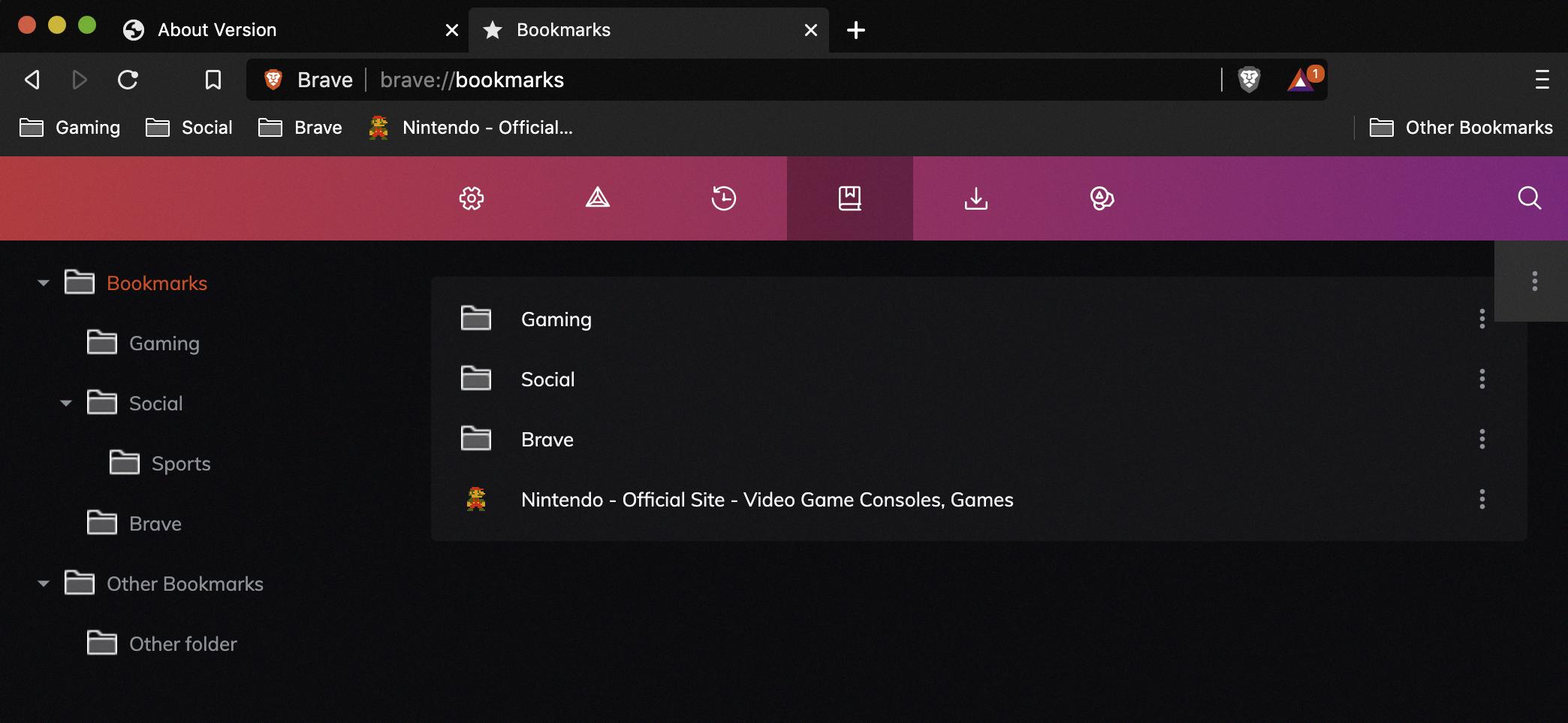 how to save bookmarks in brave