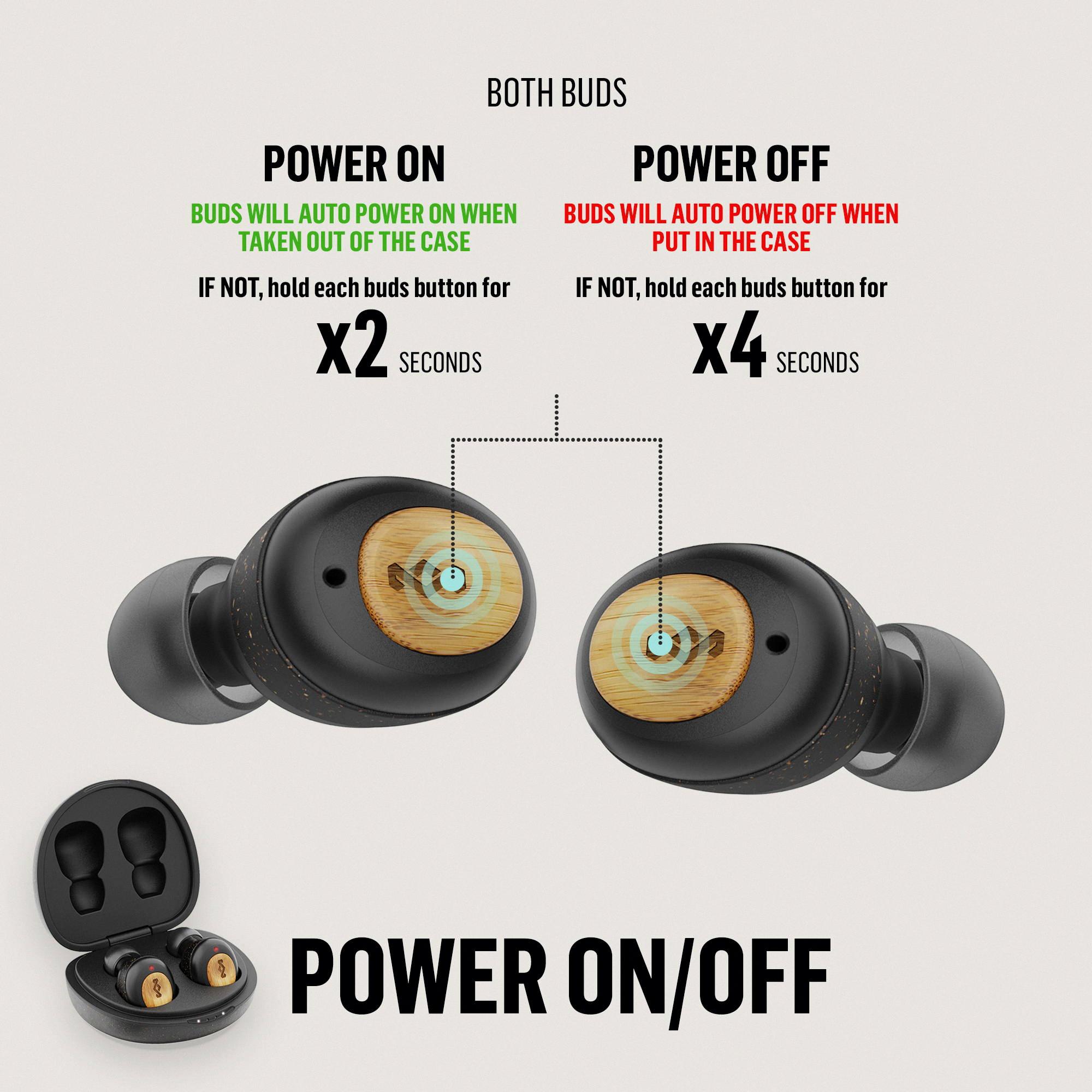 how to turn off earbuds