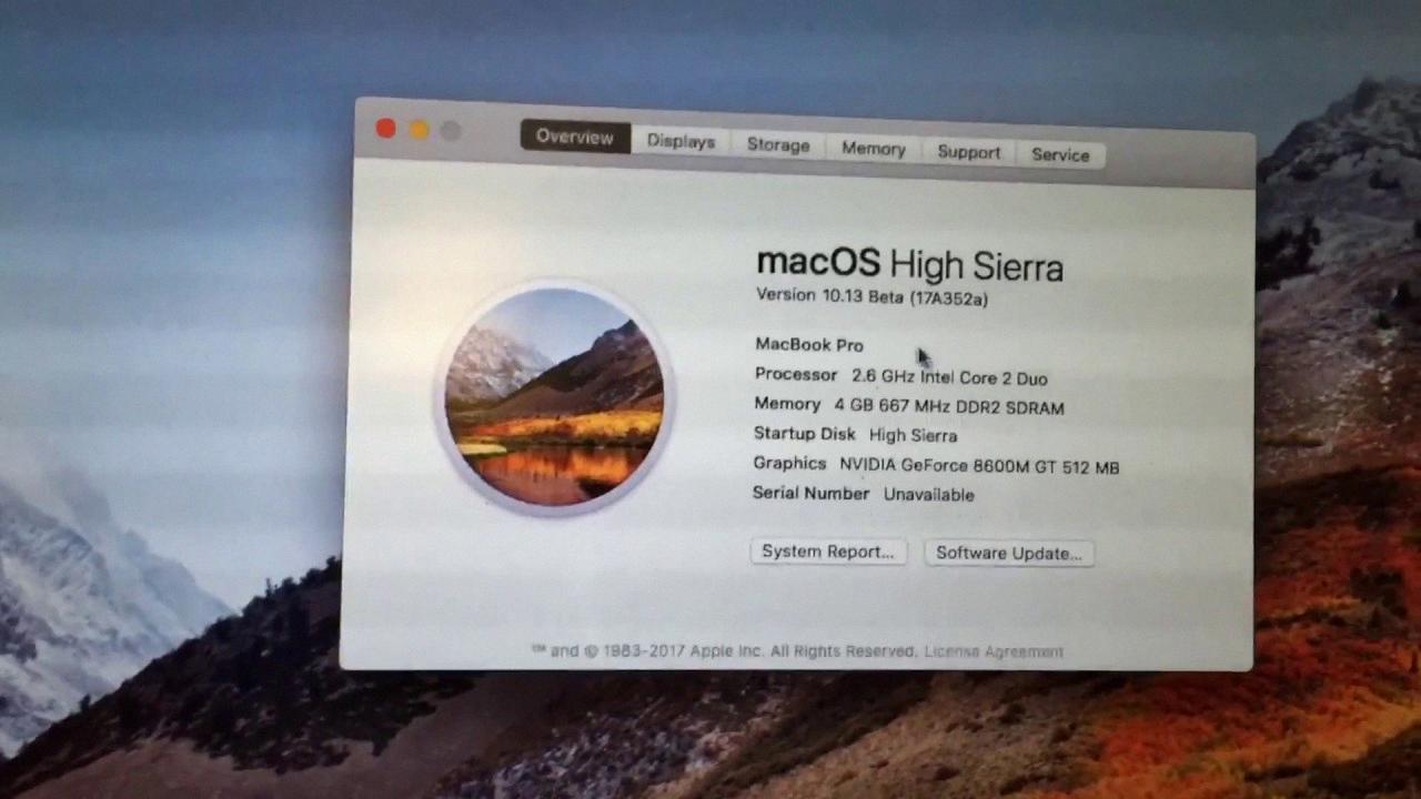 macbook pro mid 2009 upgrade to high sierra