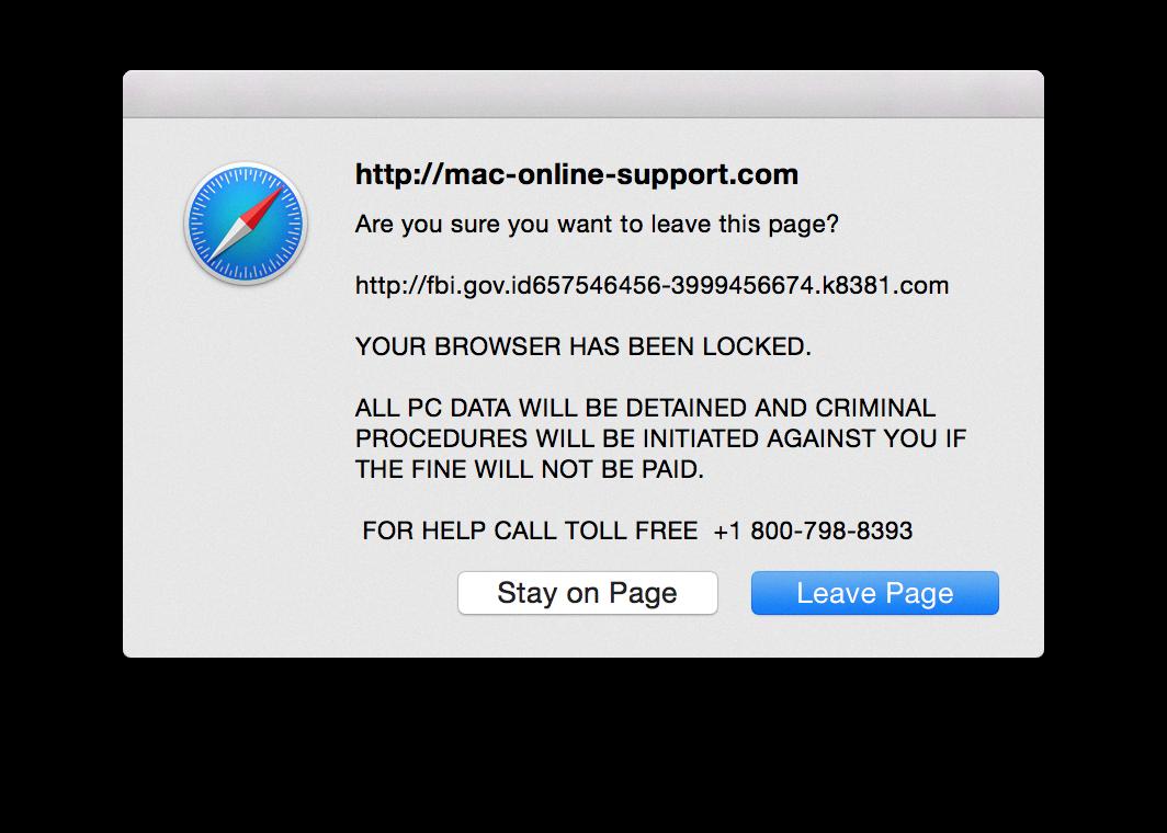 safari has a virus