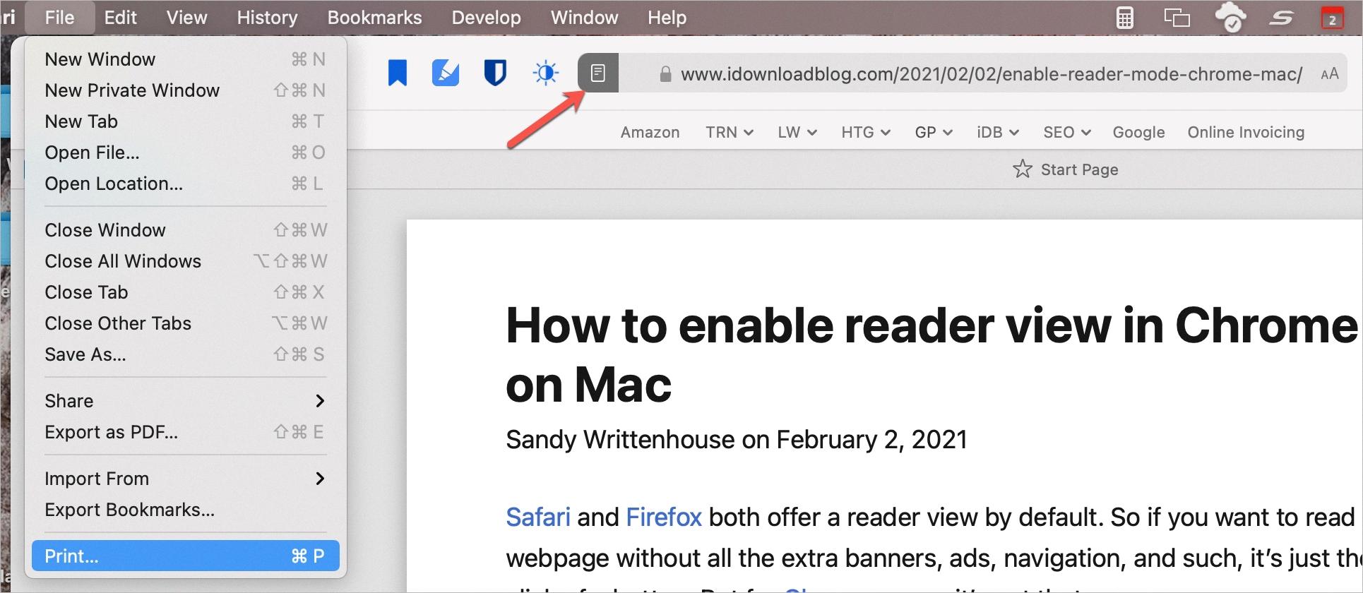 safari print page