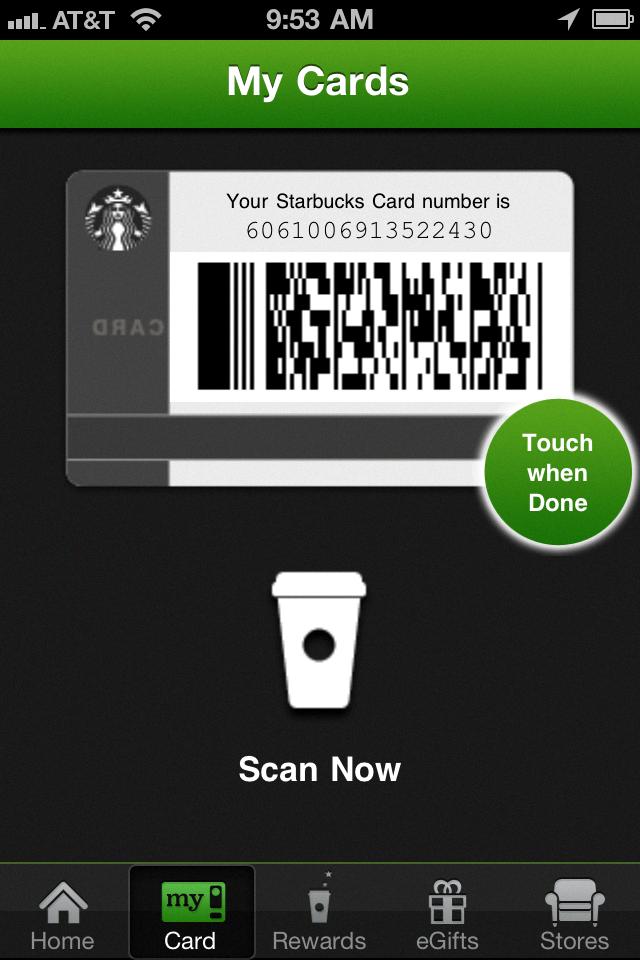 starbucks gift card scan barcode