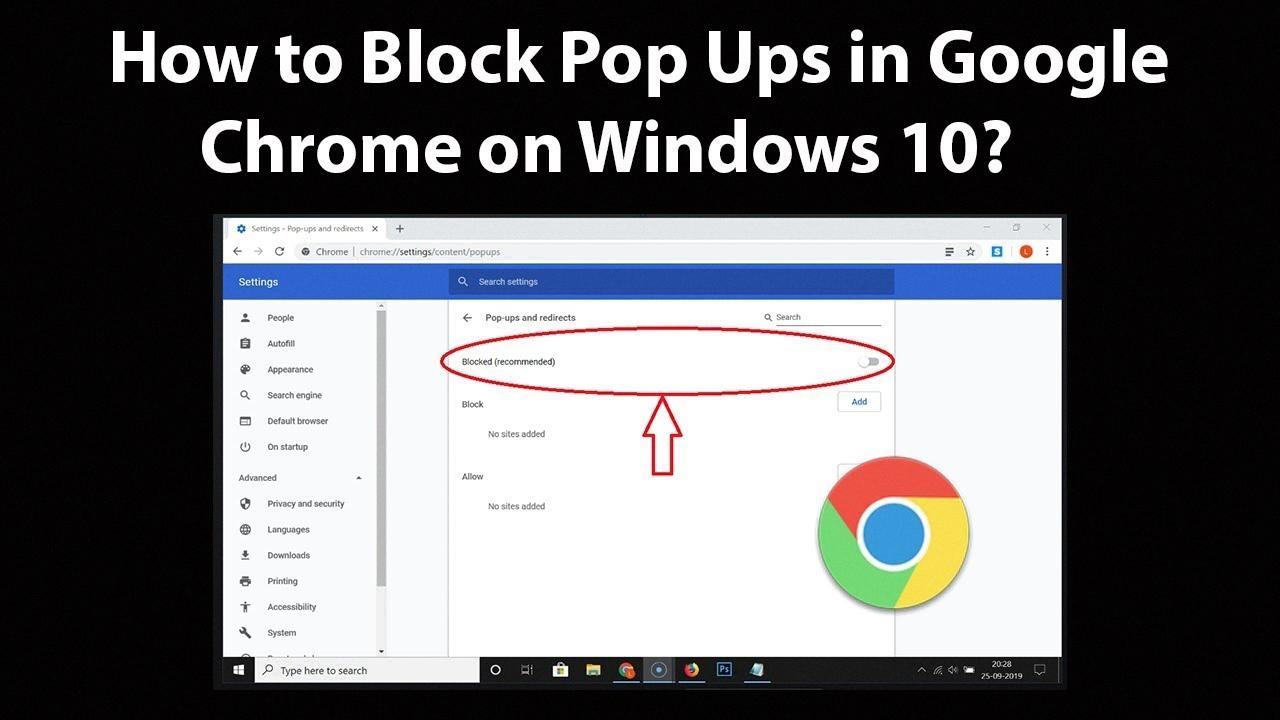 turn off pop up blocker in chrome