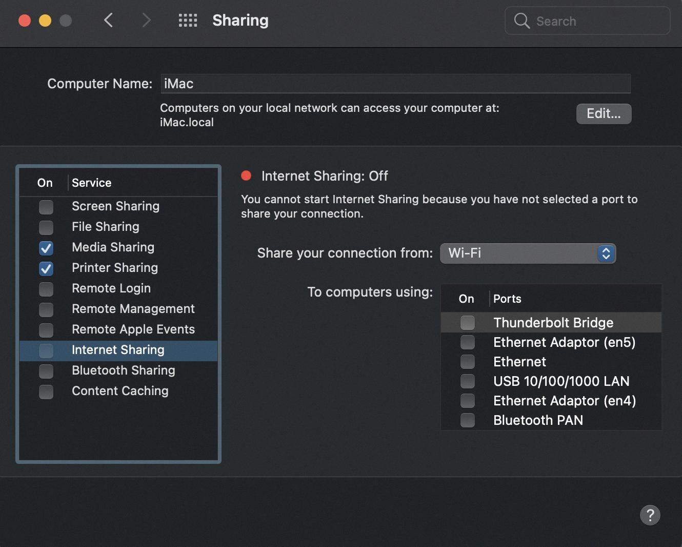 use macbook pro as wifi hotspot