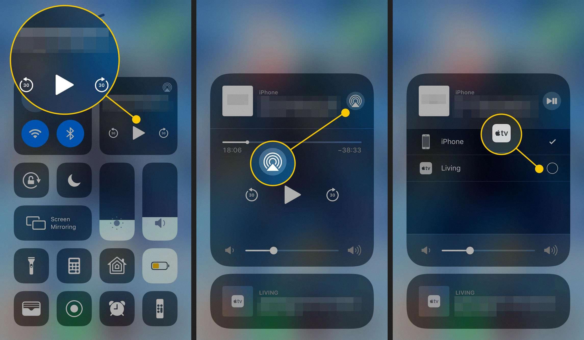 where do i find airplay on my iphone