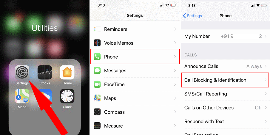 how do i block my number on outgoing calls iphone