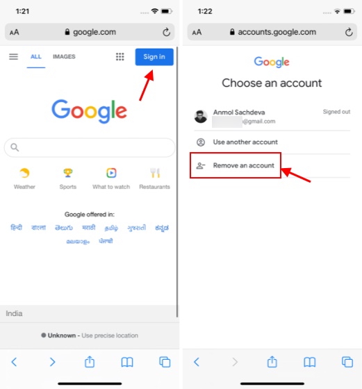 How To Remove Gmail Account From Safari - DeviceMAG