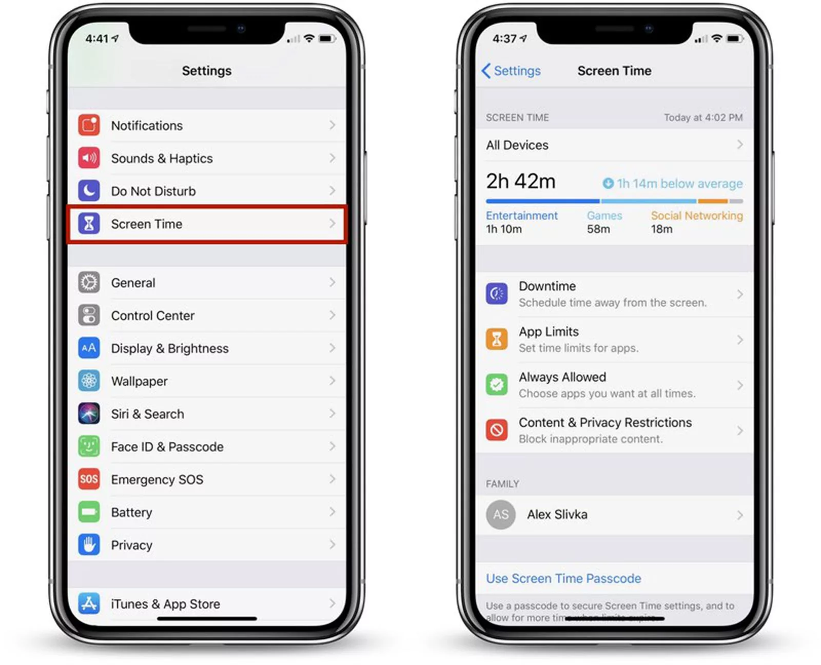 how to hide screen time on iphone