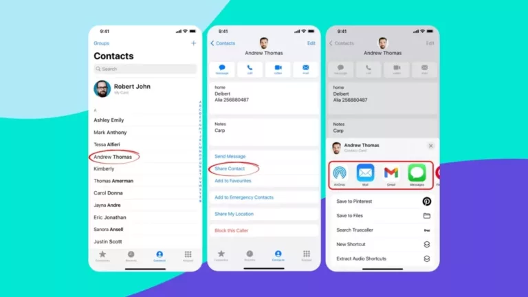 How To Share Contact Card On iPhone 9