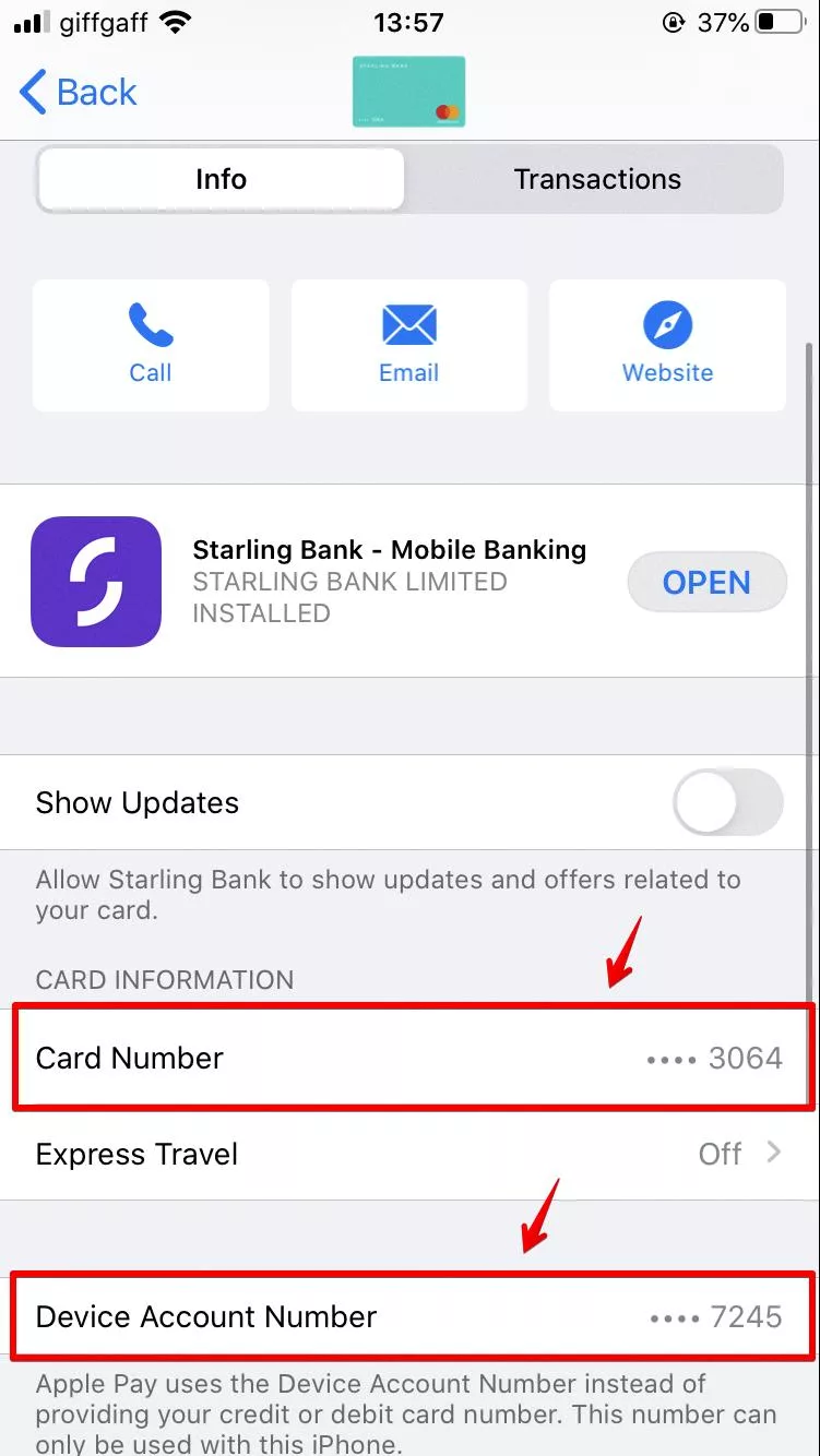 How To Find Your Apple Pay Card Number 3