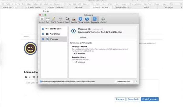How To Use 1password Extension In Safari 11