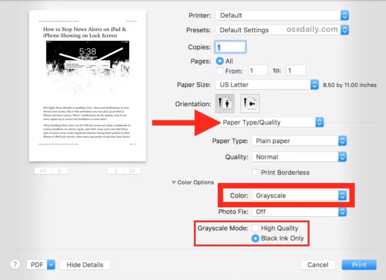 How To Turn Off Color Printing On Mac 13