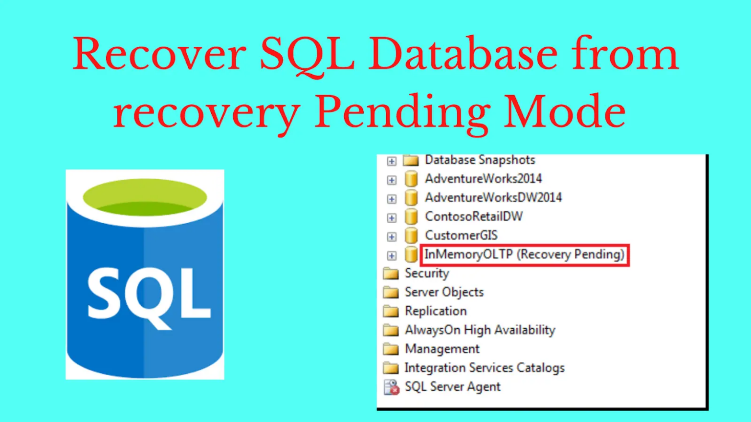 How to fix sql server database in recovery pending mode devicemag