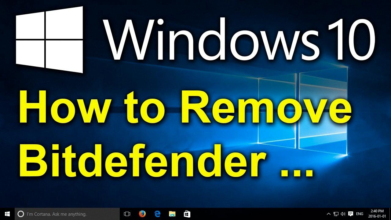 how to uninstall bitdefender