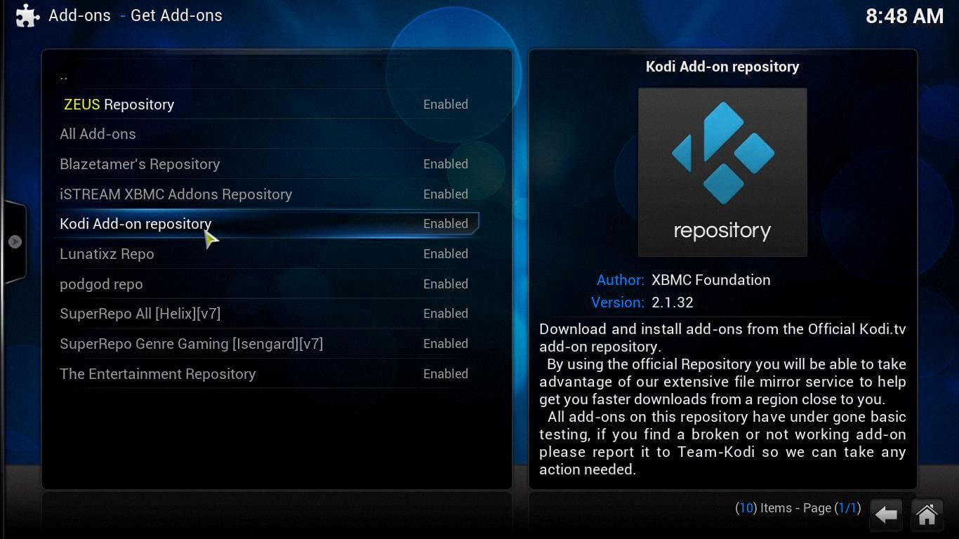 kodi adding repository