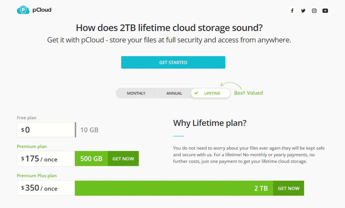 pcloud lifetime