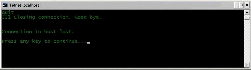 telnet test smtp