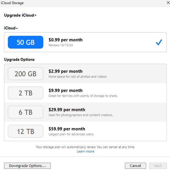 How To Buy iCloud Storage With a Credit Card 8 How To Buy iCloud Storage With a Credit Card 7