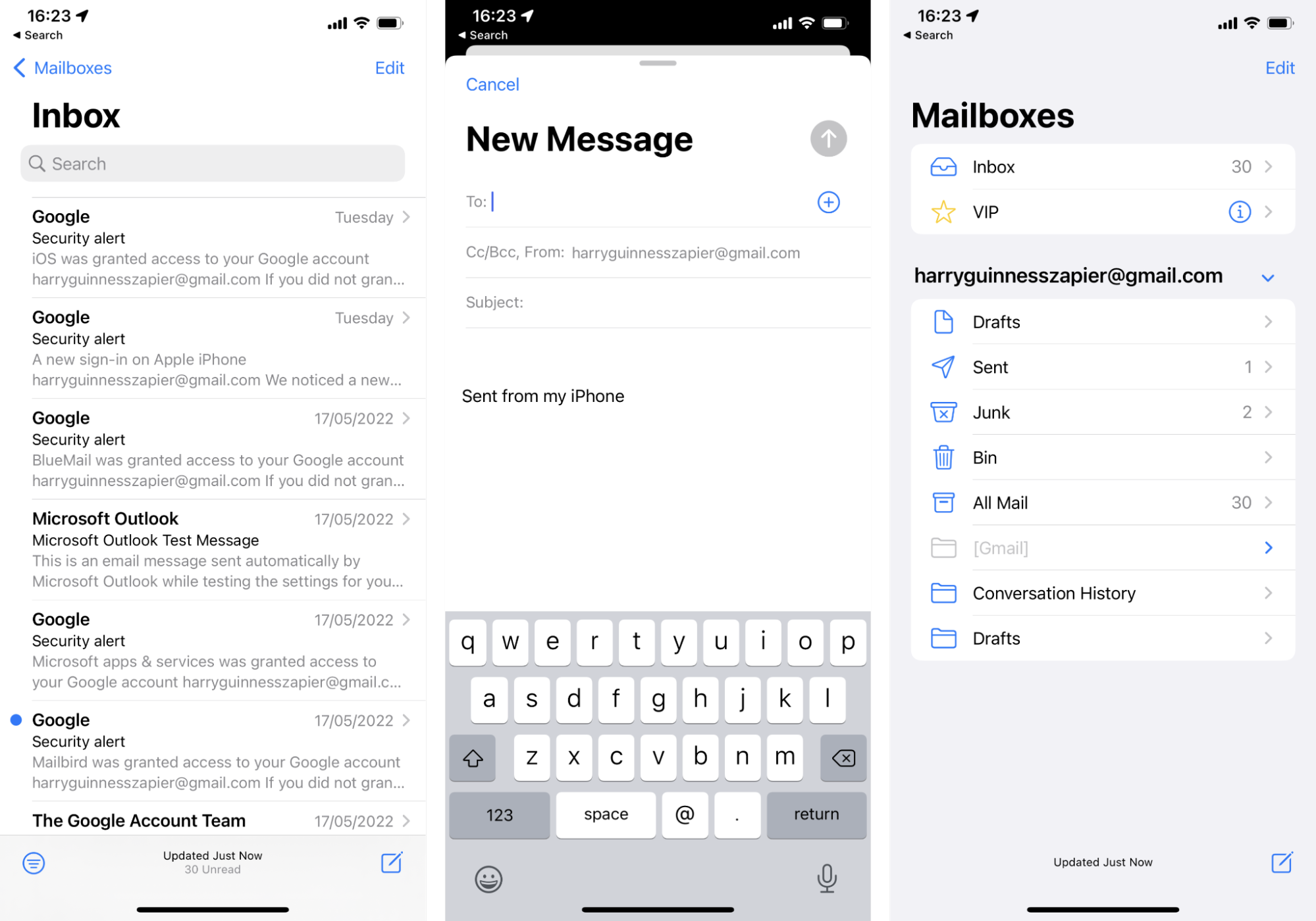 how to access archive email on iphone
