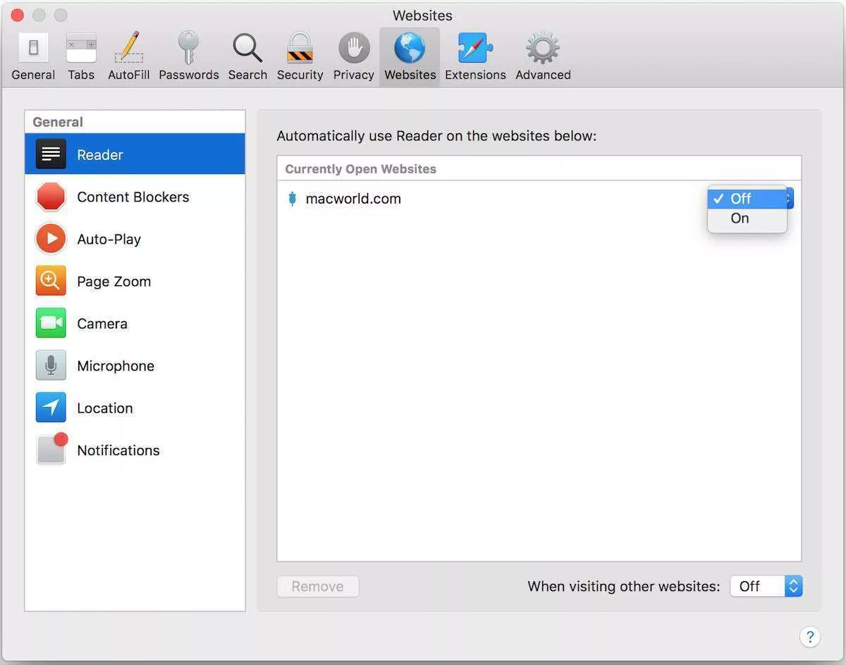 reading mode in macbook pro
