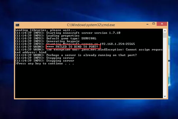 How to Troubleshoot 'Failed to Bind to Port' Error on Minecraft Server? 17
