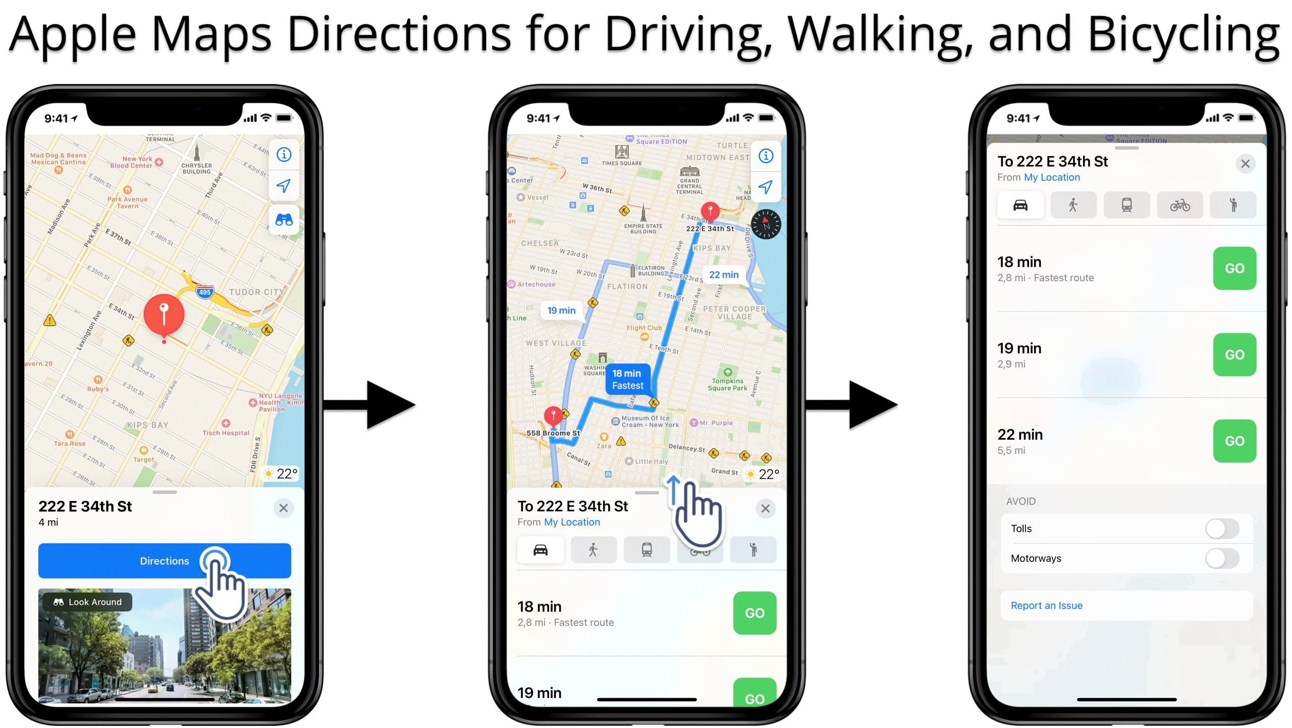 apple maps directions