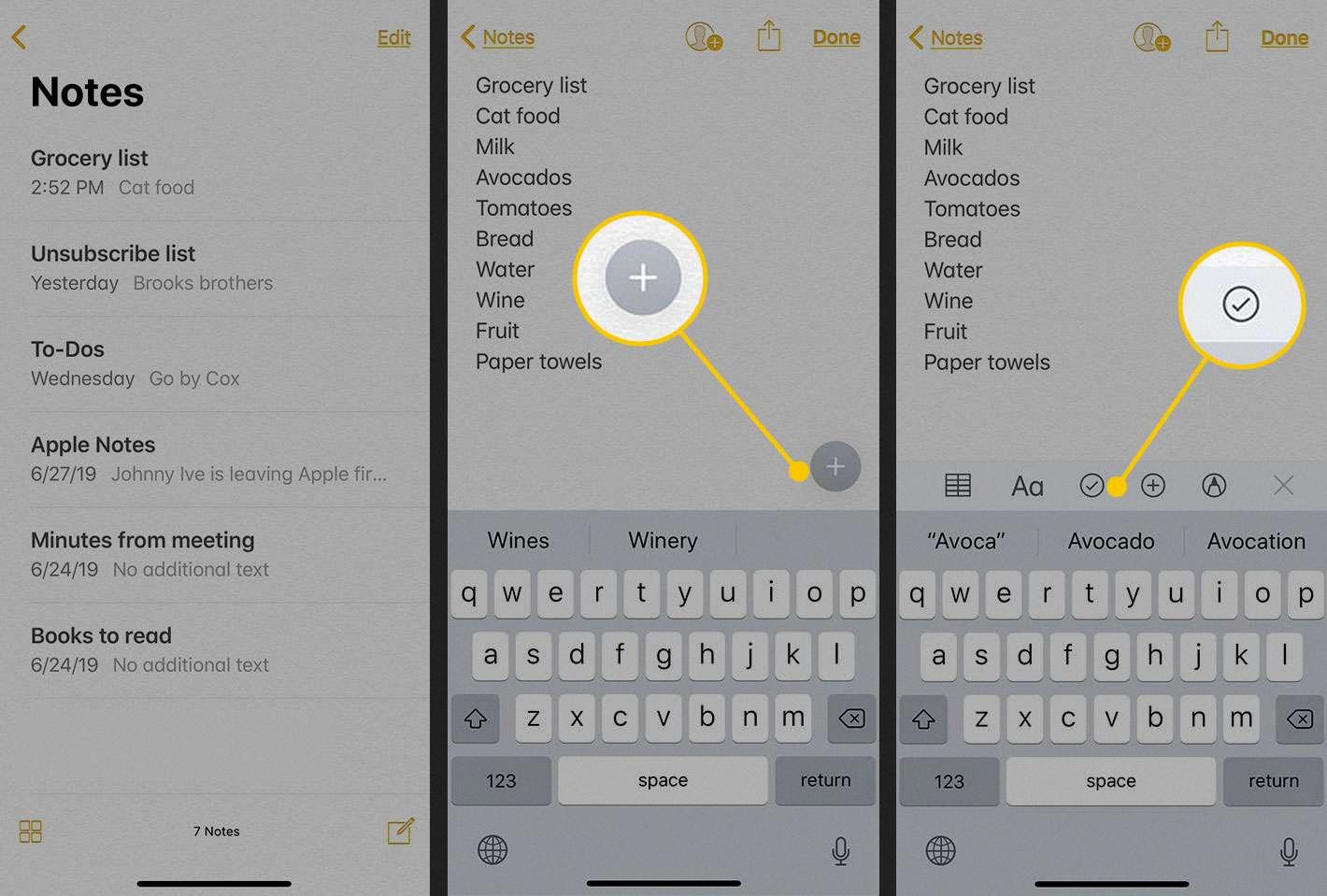 can you see history of a note on iphone
