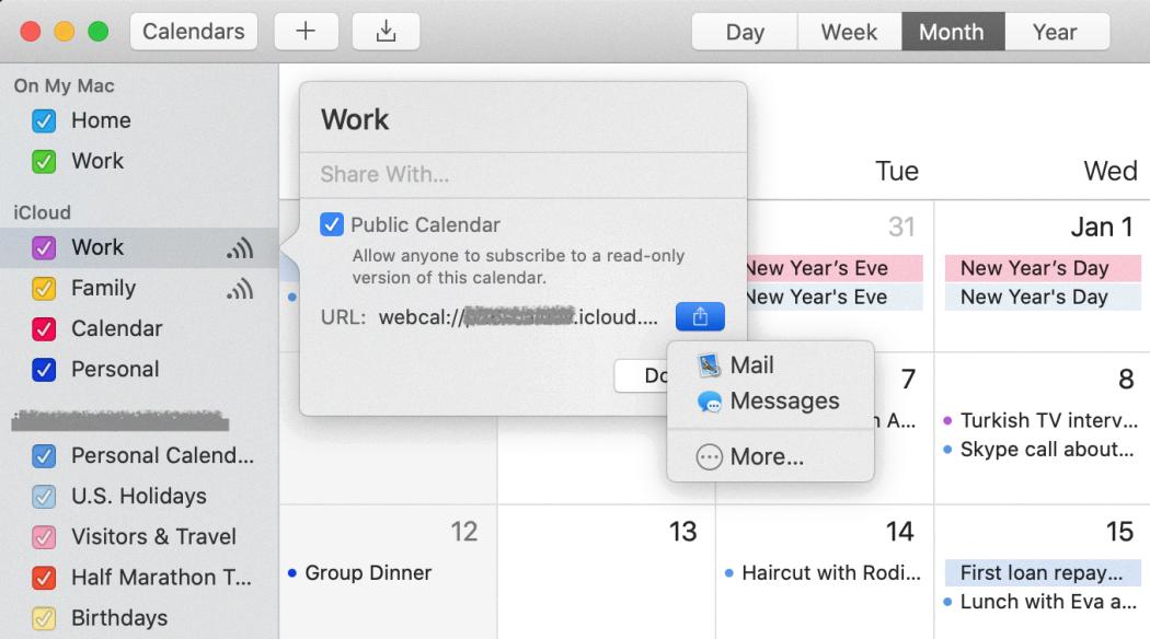 how to add another icloud calendar category