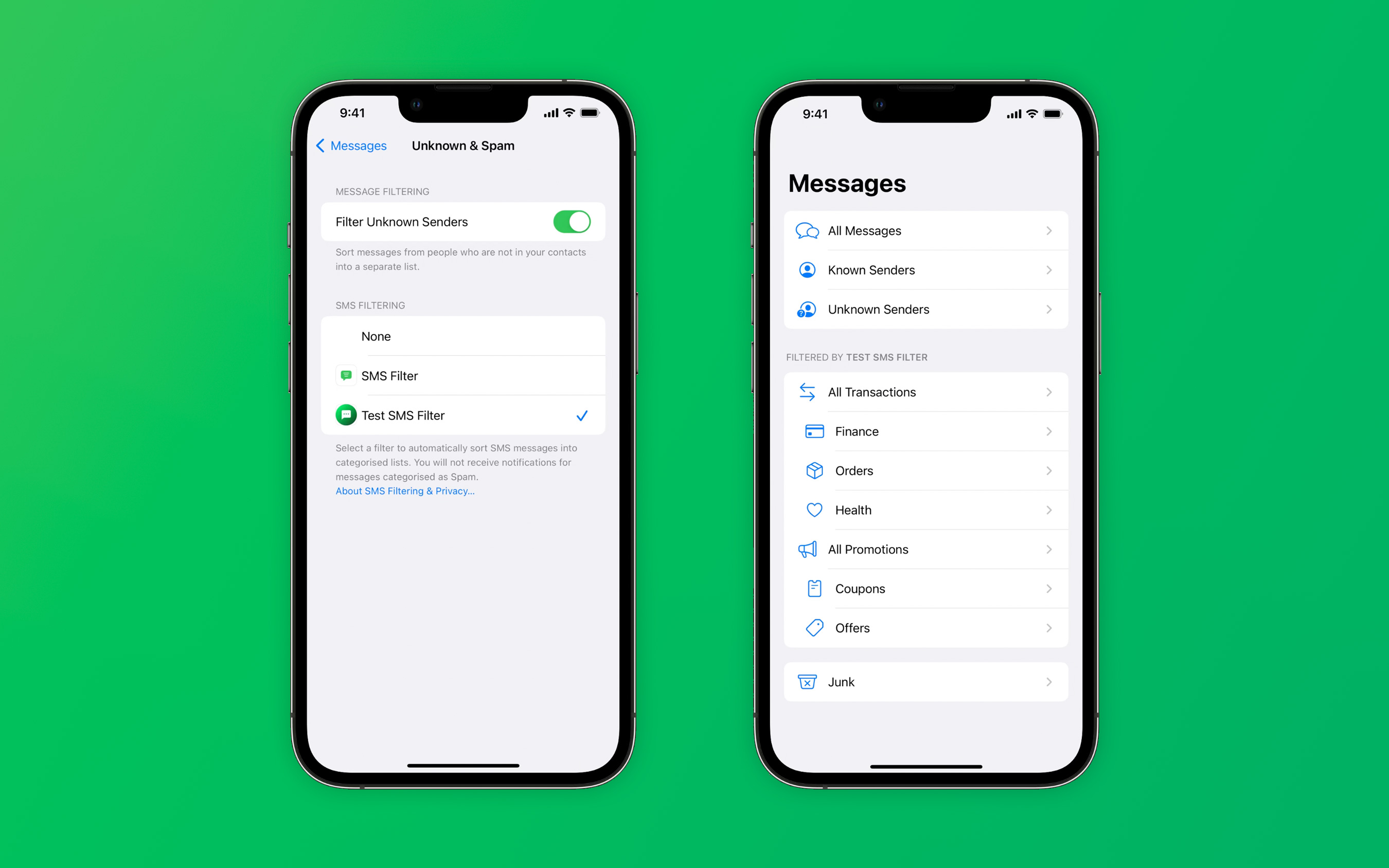 spam folder iphone messages