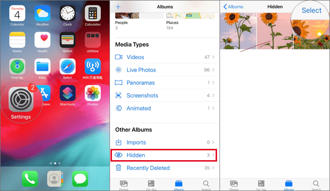 How to Unhide Photos On iPhone? 2 How to Unhide Photos On iPhone? 1