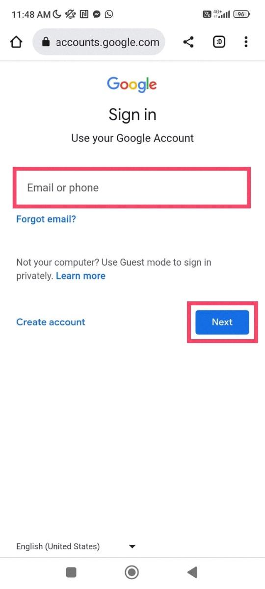 how to change default google account on android