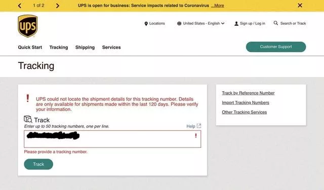 What to Do When Your UPS Tracking Number Doesn't Work? 5