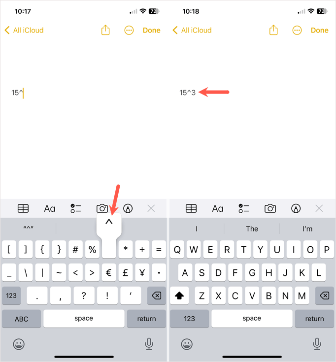 How to Type Exponents on iPhone? 2 How to Type Exponents on iPhone? 1