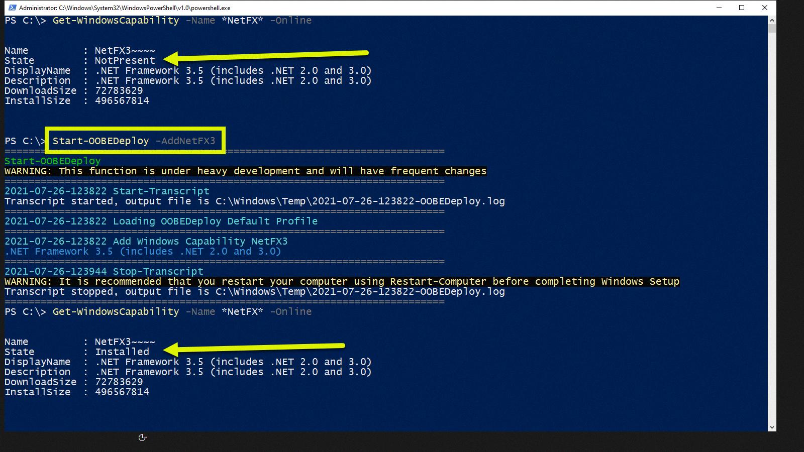 add windowscapability netfx3 add windowscapability netfx3