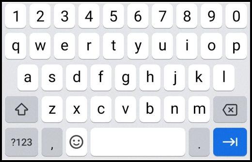 android keyboard with tab key
