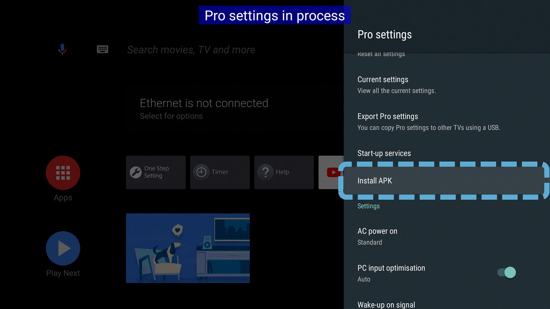 android tv install apk