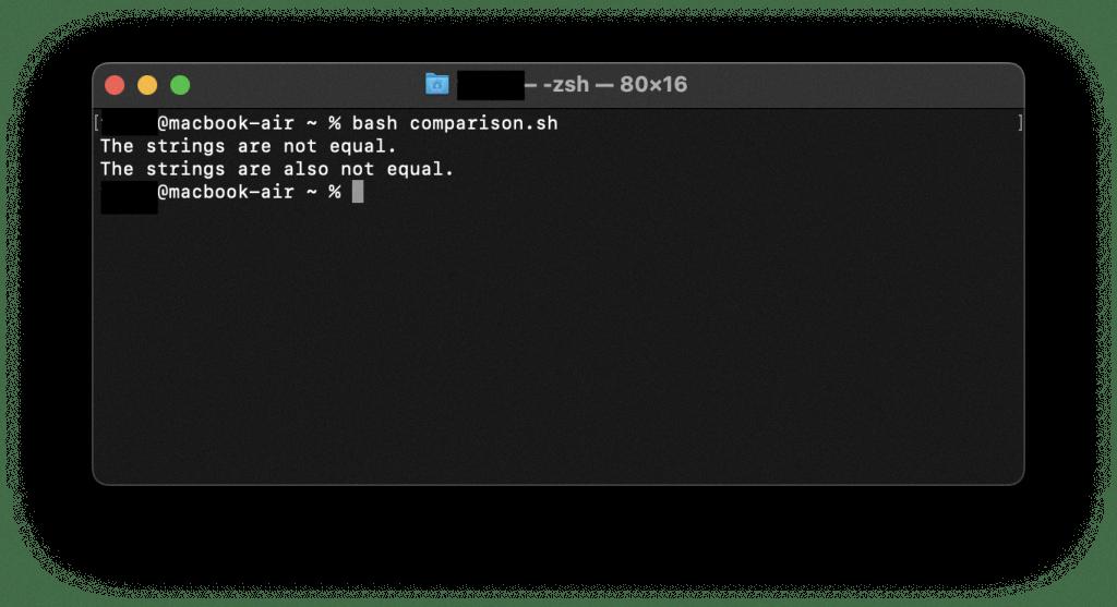 bash does not equal bash does not equal