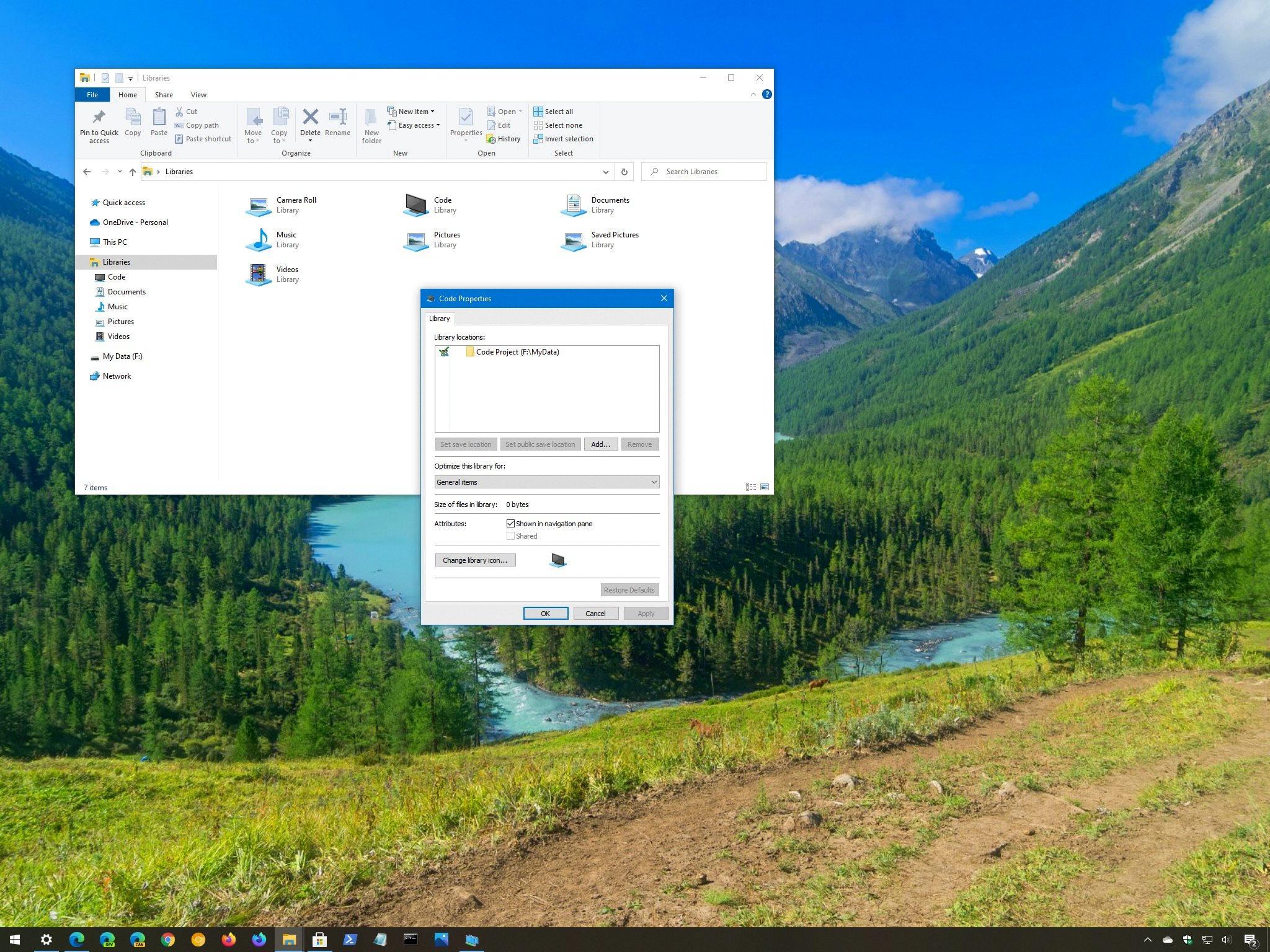 change windows library location change windows library location