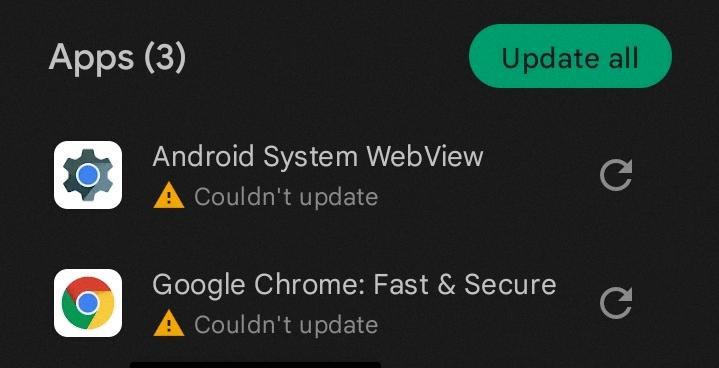 chrome won t update android chrome won t update android