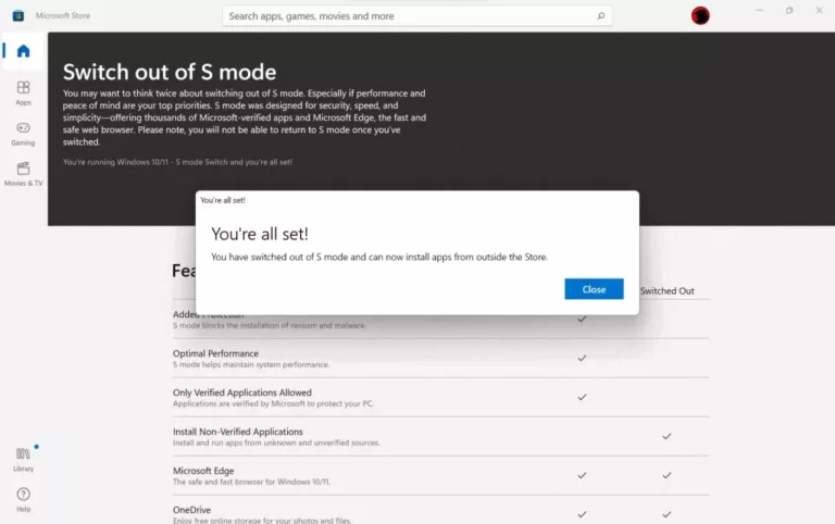 The Downside of Leaving Windows 10 S Mode 5